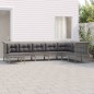vidaXL Set de muebles de jardín 8 pzas y cojines ratán sintético gris