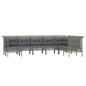 vidaXL Set de muebles de jardín 8 pzas y cojines ratán sintético gris