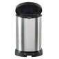 Curver Papelera de pedal Deco Forma D plateada 15 L Curver Papelera de pedal Deco Forma D plateada 15 L