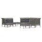 vidaXL Set de muebles de jardín 11 pzas y cojines ratán sintético gris vidaXL Set de muebles de jardín 11 pzas y cojines ratán sintético gris
