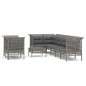vidaXL Set de muebles de jardín 9 pzas y cojines ratán sintético gris vidaXL Set de muebles de jardín 9 pzas y cojines ratán sintético gris