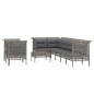 vidaXL Set de muebles de jardín 9 pzas y cojines ratán sintético gris vidaXL Set de muebles de jardín 9 pzas y cojines ratán sintético gris