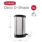 Curver Papelera de pedal Deco Forma D plateada 15 L Curver Papelera de pedal Deco Forma D plateada 15 L