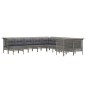 vidaXL Set de muebles de jardín 10 pzas y cojines ratán sintético gris vidaXL Set de muebles de jardín 10 pzas y cojines ratán sintético gris