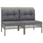 vidaXL Set de muebles de jardín 10 pzas y cojines ratán sintético gris vidaXL Set de muebles de jardín 10 pzas y cojines ratán sintético gris