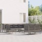 vidaXL Set de muebles de jardín 11 pzas y cojines ratán sintético gris vidaXL Set de muebles de jardín 11 pzas y cojines ratán sintético gris