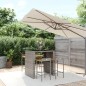 vidaXL Mesa bar y taburetes jardín 5 pzas madera acacia ratán PE gris