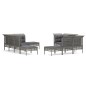 vidaXL Set de muebles de jardín 10 pzas y cojines ratán sintético gris vidaXL Set de muebles de jardín 10 pzas y cojines ratán sintético gris