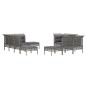 vidaXL Set de muebles de jardín 10 pzas y cojines ratán sintético gris vidaXL Set de muebles de jardín 10 pzas y cojines ratán sintético gris