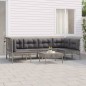 vidaXL Set de muebles de jardín 7 pzas y cojines ratán sintético gris vidaXL Set de muebles de jardín 7 pzas y cojines ratán sintético gris
