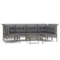 vidaXL Set de muebles de jardín 7 pzas y cojines ratán sintético gris vidaXL Set de muebles de jardín 7 pzas y cojines ratán sintético gris