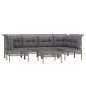 vidaXL Set de muebles de jardín 7 pzas y cojines ratán sintético gris vidaXL Set de muebles de jardín 7 pzas y cojines ratán sintético gris