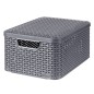 Curver Caja de almacenamiento con tapa Style M 18L plateado metálico Curver Caja de almacenamiento con tapa Style M 18L plateado metálico