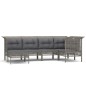 vidaXL Set de muebles de jardín 6 pzas y cojines ratán sintético gris vidaXL Set de muebles de jardín 6 pzas y cojines ratán sintético gris