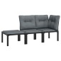 vidaXL Juego de muebles jardín 3 pzas ratán sintético negro y gris