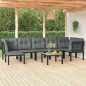 vidaXL Juego de muebles de jardín 8 pzas ratán sintético negro y gris