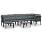 vidaXL Juego de muebles de jardín 8 pzas ratán sintético negro y gris
