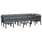 vidaXL Juego de muebles de jardín 8 pzas ratán sintético negro y gris