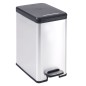 Curver Papelera de pedal estrecha Deco plateada 25 L Curver Papelera de pedal estrecha Deco plateada 25 L