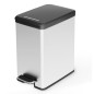 Curver Papelera de pedal estrecha Deco plateada 25 L Curver Papelera de pedal estrecha Deco plateada 25 L