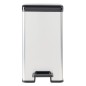 Curver Papelera de pedal estrecha Deco plateada 25 L Curver Papelera de pedal estrecha Deco plateada 25 L