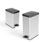 Curver Papelera de pedal estrecha Deco plateada 25 L Curver Papelera de pedal estrecha Deco plateada 25 L