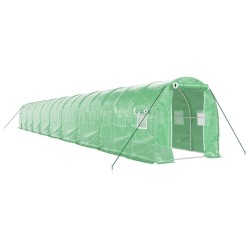 vidaXL Invernadero con estructura de acero verde 36 m² 18x2x2 m