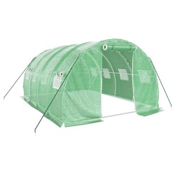 vidaXL Invernadero con estructura de acero verde 12 m² 4x3x2 m