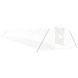 vidaXL Invernadero con estructura de acero blanco 60 m² 20x3x2 m