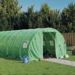 vidaXL Invernadero con estructura de acero verde 60 m² 20x3x2 m