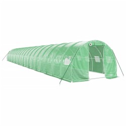 vidaXL Invernadero con estructura de acero verde 60 m² 20x3x2 m