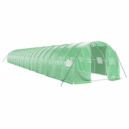 vidaXL Invernadero con estructura de acero verde 60 m² 20x3x2 m