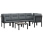 vidaXL Juego de muebles de jardín 6 pzas ratán sintético negro y gris vidaXL Juego de muebles de jardín 6 pzas ratán sintético negro y gris