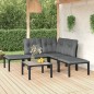 vidaXL Juego de muebles de jardín 6 pzas ratán sintético negro y gris vidaXL Juego de muebles de jardín 6 pzas ratán sintético negro y gris