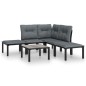 vidaXL Juego de muebles de jardín 6 pzas ratán sintético negro y gris vidaXL Juego de muebles de jardín 6 pzas ratán sintético negro y gris