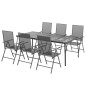 vidaXL Juego de comedor de jardín 7 piezas acero gris antracita vidaXL Juego de comedor de jardín 7 piezas acero gris antracita