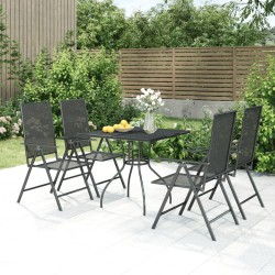 vidaXL Juego de comedor de jardín 5 piezas acero gris antracita