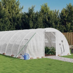 vidaXL Invernadero con estructura de acero blanco 72 m² 18x4x2 m