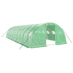 vidaXL Invernadero con estructura de acero verde 40 m² 10x4x2 m