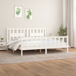 vidaXL Estructura de cama con cabecero madera de pino blanco 180x200cm