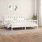 vidaXL Estructura de cama con cabecero madera de pino blanco 180x200cm vidaXL Estructura de cama con cabecero madera de pino blanco 180x200cm