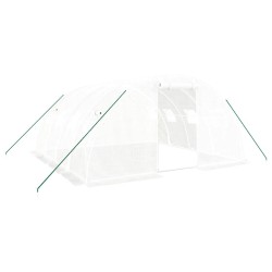 vidaXL Invernadero con estructura de acero blanco 16 m² 4x4x2 m