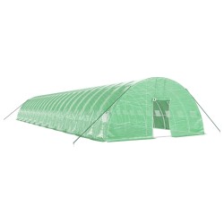vidaXL Invernadero con estructura de acero verde 132 m² 22x6x2,85 m