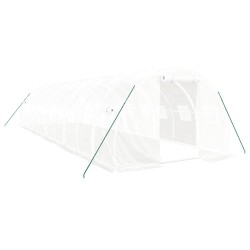 vidaXL Invernadero con estructura de acero blanco 30 m² 10x3x2 m