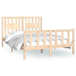 vidaXL Estructura de cama con cabecero madera maciza pino 120x200 cm