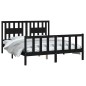 vidaXL Estructura de cama con cabecero madera pino negro 160x200 cm vidaXL Estructura de cama con cabecero madera pino negro 160x200 cm