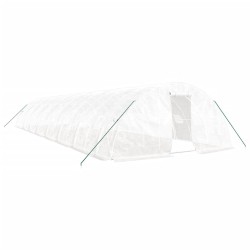 vidaXL Invernadero con estructura de acero blanco 80 m² 16x5x2,3 m