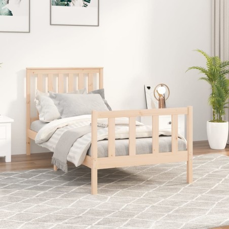 vidaXL Estructura de cama con cabecero madera maciza pino 100x200 cm 