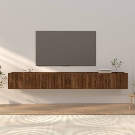 vidaXL Muebles para TV de pared 3 uds roble marrón 100x34,5x40 cm