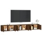 vidaXL Muebles para TV de pared 3 uds roble marrón 100x34,5x40 cm vidaXL Muebles para TV de pared 3 uds roble marrón 100x34,5x40 cm